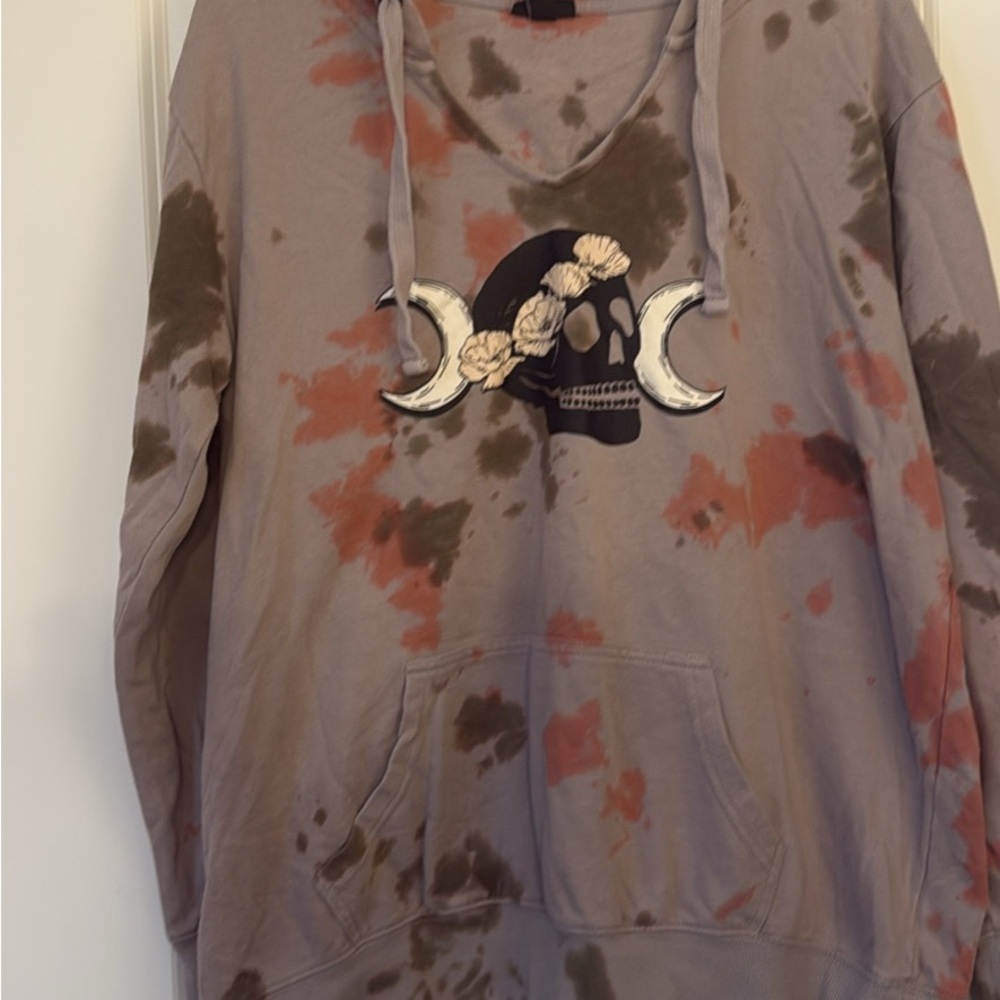 Torrid Tie-Dye Hoodie in Pink and Gray